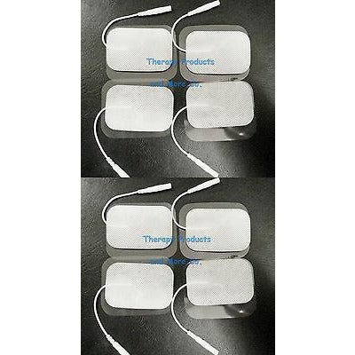 RECTANGULAR WIRED ELECTRODE PADS 2.5"x1.7" (8) FOR TENS DIGITAL ELECTRIC MASSAGER