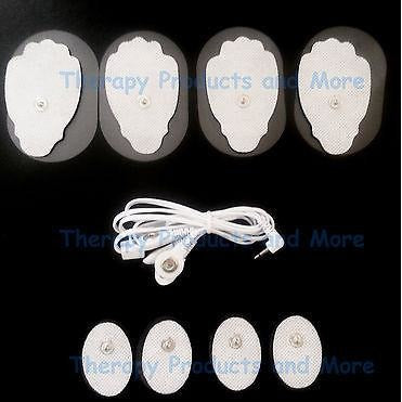 ELECTRODE LEAD CABLE (2.5mm) + PADS(4 LG + 4 SM OVAL)COMPATIBLE W/IREST MASSAGER
