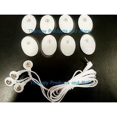 ELECTRODE LEAD CABLE- 4 WAY (2.5mm) +PADS (8 SM OVAL) for IREST DIGITAL MASSAGER