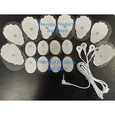 REPLACEMENT MASSAGE PADS (16) +3.5mm 4 WAY CABLE FOR DIGITAL MASSAGER
