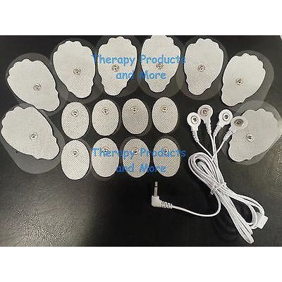 REPLACEMENT MASSAGE PADS (16) +3.5mm 4 WAY CABLE FOR DIGITAL MASSAGER