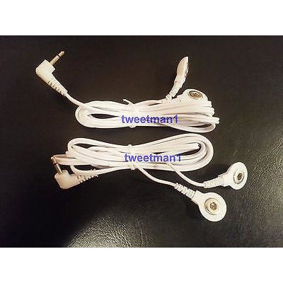 +BONUS+ 2 ELECTRODE LEAD WIRES Cables 2.5mm FOR HEALTH HERALD DIGITAL MASSAGER