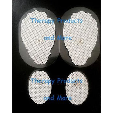 Replacement Electrodes Massage Pads Combo (2 Lg, 2 Sm Oval ) Ismart Compatible