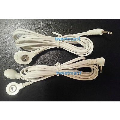 +BONUS Electrode Lead Wires/3.5mm male & 2 Snap Pads for Digital Massager TENS