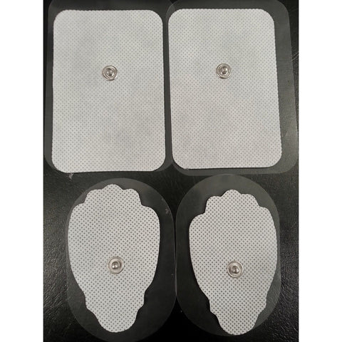 XL WIDE ELECTRODE MASSAGE REPLACEMENT PADS (4) (3.5" X 2.3") AND (2) LARGE PADS