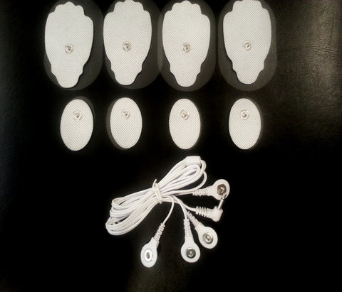 ELECTRODE LEAD CABLE (3.5mm) + 4 LG, 4 SM OVAL PADS FOR PINOOK DIGITAL MASSAGER