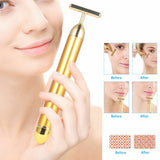 Gold Beauty Bar Facial Roller Face Vibration Skincare Massage Face Lift Firm