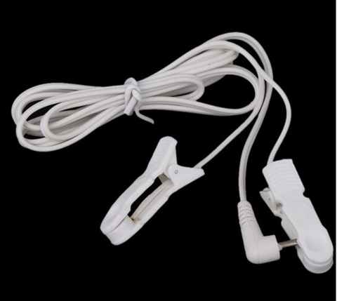 EAR CLIP/CLAMP ELECTRODE  with 3.5mm Plug w/Attached Lead Wires for EMS TENS