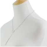 Lariat Necklace Long Thin Chain Simple Delicate Dainty Circle Y Drop Silver or Gold