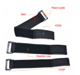 4 pc Set - Hook and Loop Elastic Fastening Cable Strap Band Ties Black Nylon