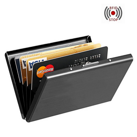 Stainless Steel Credit Card ID Wallet Bank Business Card Holder Unisex RFID