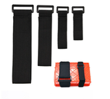 4 pc Set - Hook and Loop Elastic Fastening Cable Strap Band Ties Black Nylon