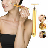 Gold Beauty Bar Facial Roller Face Vibration Skincare Massage Face Lift Firm