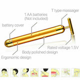 Gold Beauty Bar Facial Roller Face Vibration Skincare Massage Face Lift Firm