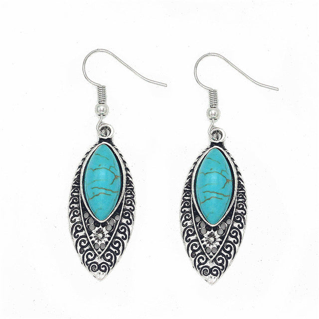 Tibet Trendy Stone Owl Anchor Elephant Tower Drop Earrings Jewelry For Woman